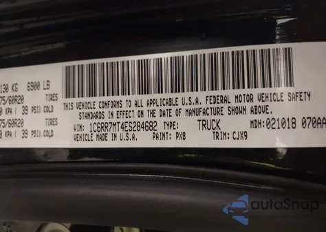 2014 Ram 1500 Sport z USA, uszkodzony, nr VIN 1C6RR7MT4ES284682
